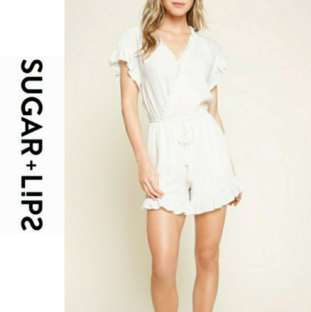 SUGAR +LIPS Bohemian White Romper